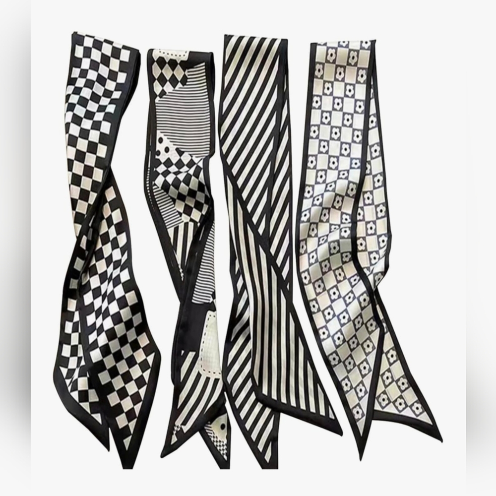 Satin Boho Bag/Head Scarfs (4 Piece) Brand New In Package